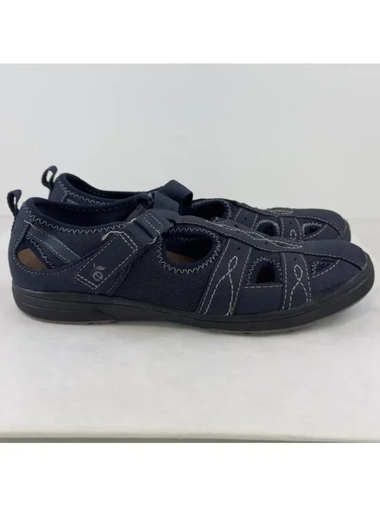 Earth Origins Eliah Fisherman Sandals Womens Size 10M Navy Blue Marine Closed - Picture 2 of 14